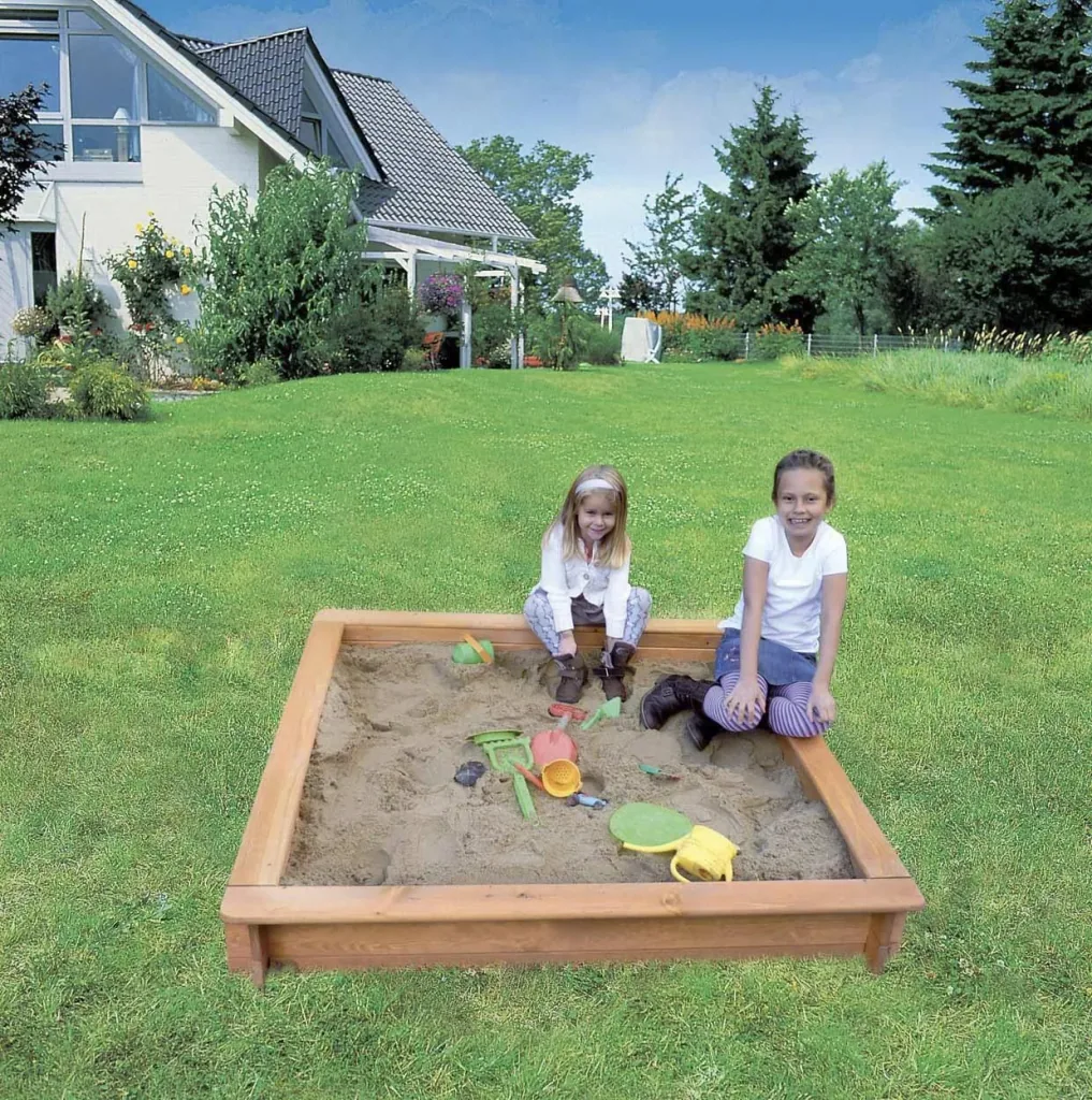 Sandpit Jonas 120x120 with white cover