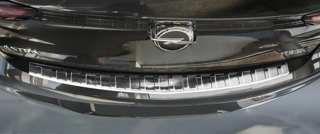 Stainless steel loading sill protection for Opel Astra V (K) Hatchback (5-door>, built from 2015-2019, FL 2019>
