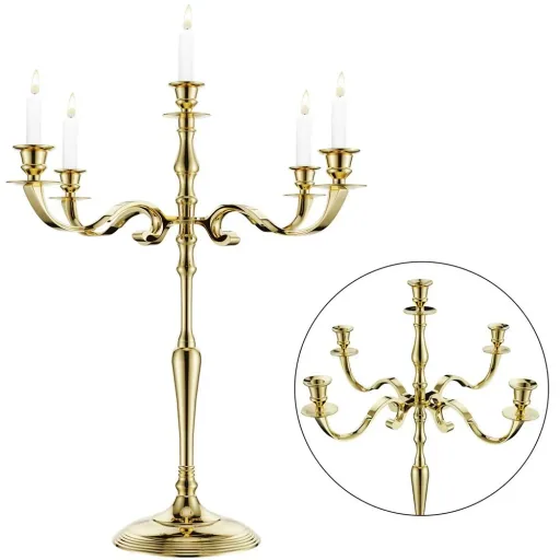 Candlestick 80cm gold