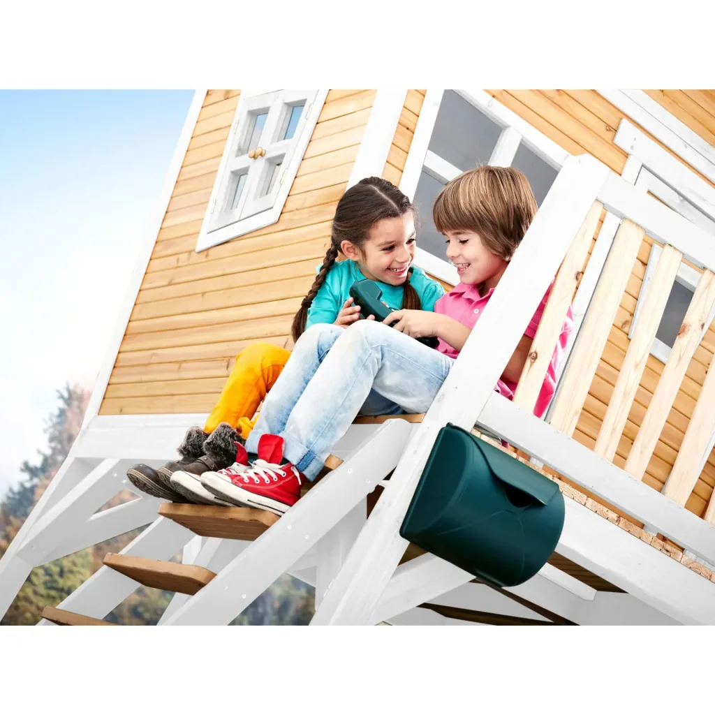 Max Playhouse Brown/White - Lime Green Slide