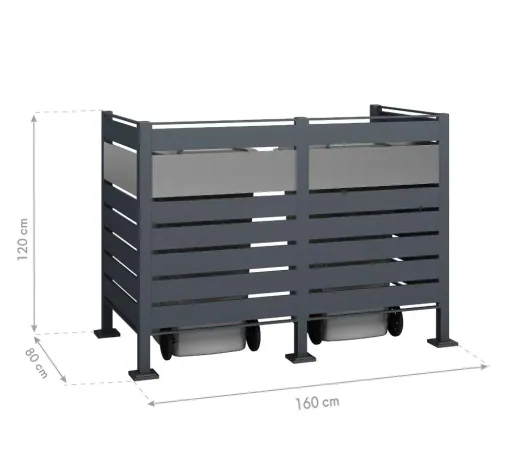 Garbage can cover Planum 2-box, 120 cm, anthracite