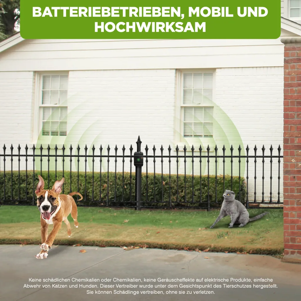 Mobile cat and dog repeller