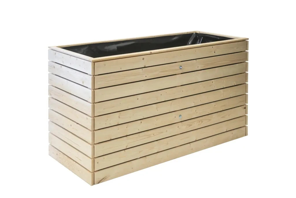 Podwyższona grządka Asket XL, 160×70×90 cm, Naturalna – Drewno świerkowe, przyjazna dla pleców