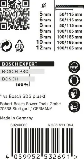Hammer drill set SDS plus-7X, 7-piece set EXPERT