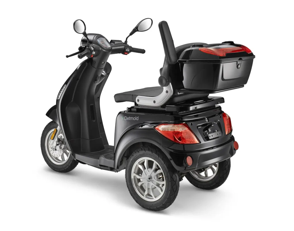 E-tricycle Teutoburg Detmold, 20 km/h (moped class), front disc brake, LED light, top case, no helmet required, black