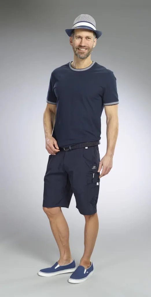 Stretch belt for men, super elastic 3cm wide, color navy