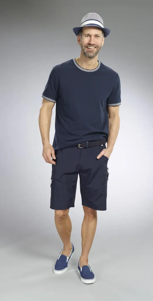 Stretch belt for men, super elastic 3cm wide, color navy