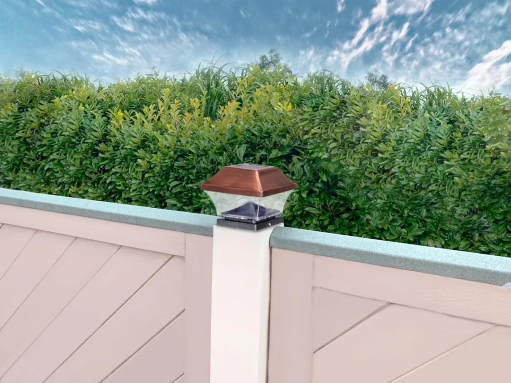 Solar copper fence post lights