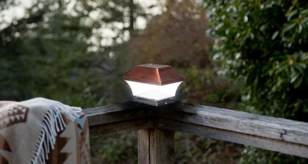 Solar copper fence post lights