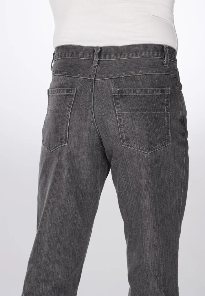 Comfortable jeans in 5-pocket style, color gray, size 27