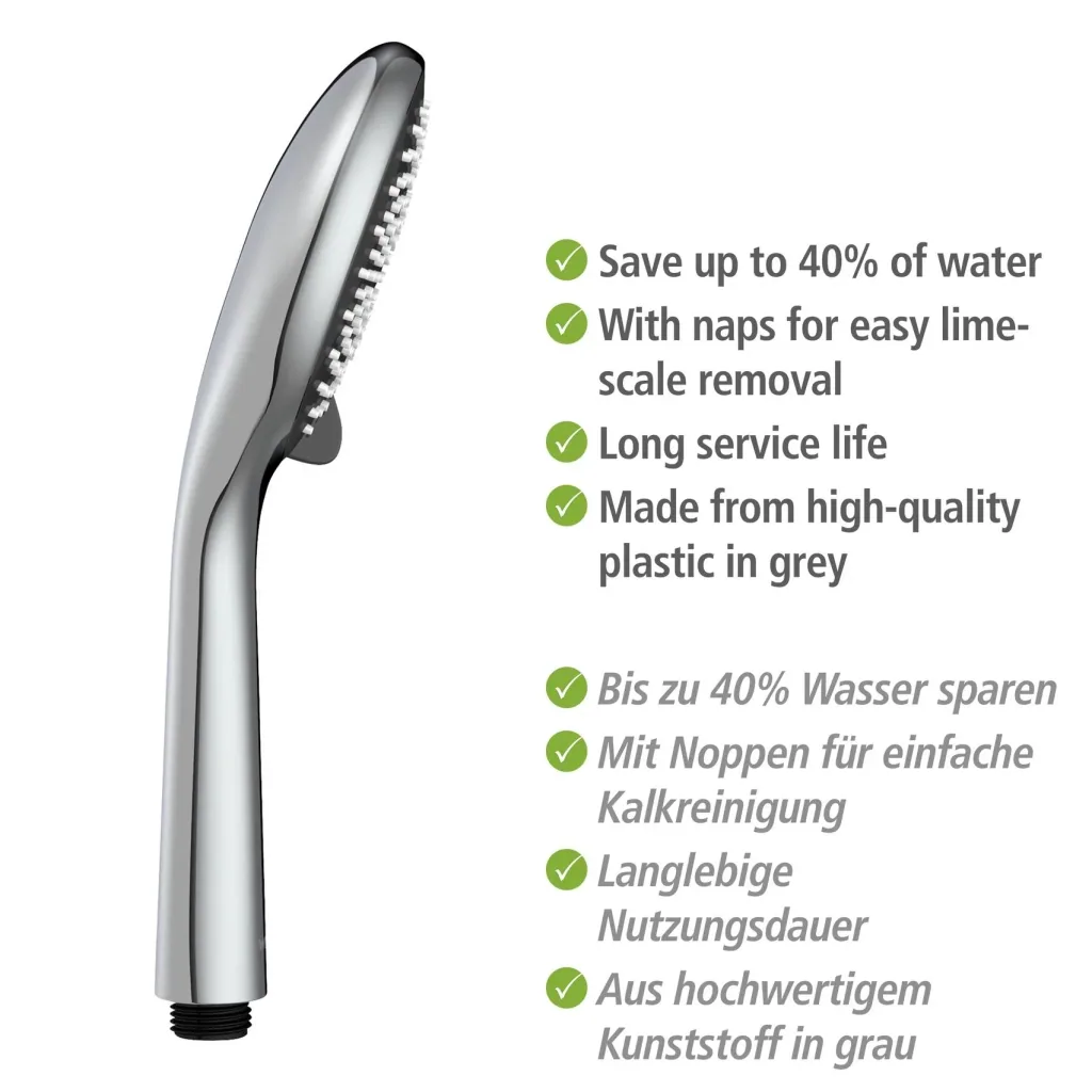 Watersaving shower set Watersaving Chrome, length bar: 70 cm