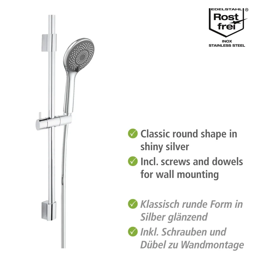 Watersaving shower set Watersaving Chrome, length bar: 70 cm