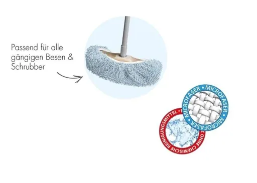 Chenille broom cover, 1 piece, color-sorted