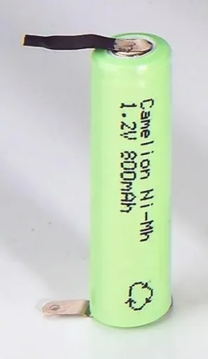 NiMH battery Micro (AAA) with 800mAh and U-soldering lug in plastic casing