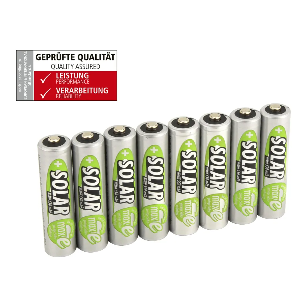 Solar NiMH Micro (AAA) battery, 500 mAh - 8 pieces