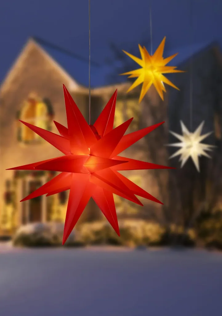 LED plastic star 58 cm, red