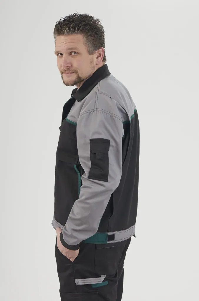 Blouson jacket, color black/grey/green, size 60