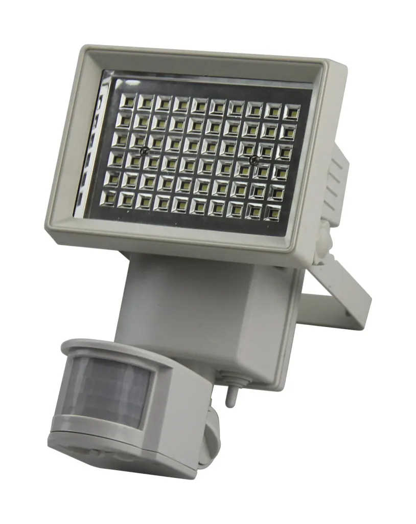 Solar wall light in white with separate solar panel