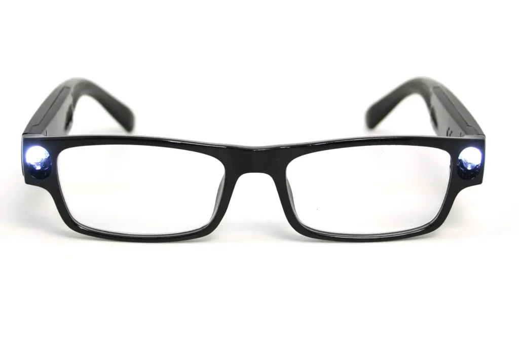Workerstyle reading glasses with LED, +2.0 diopters
