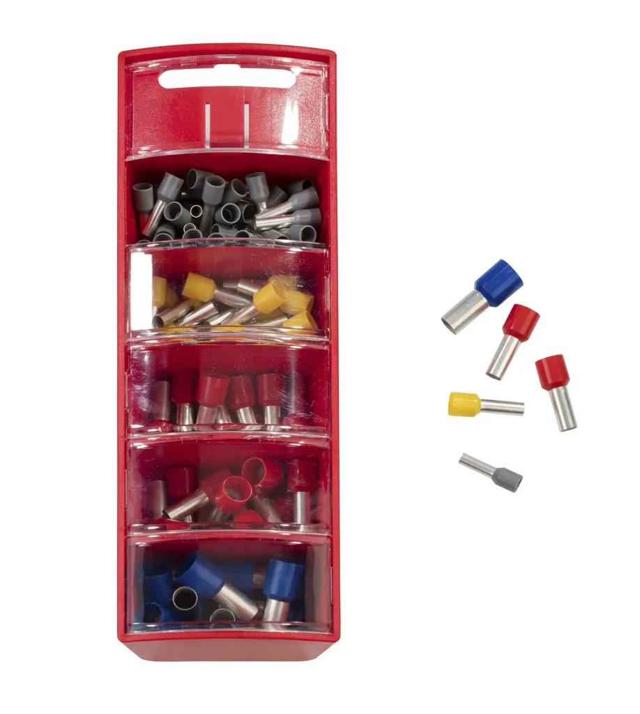 Wire end ferrules assortment in slide box red, 4-16mm², insulated