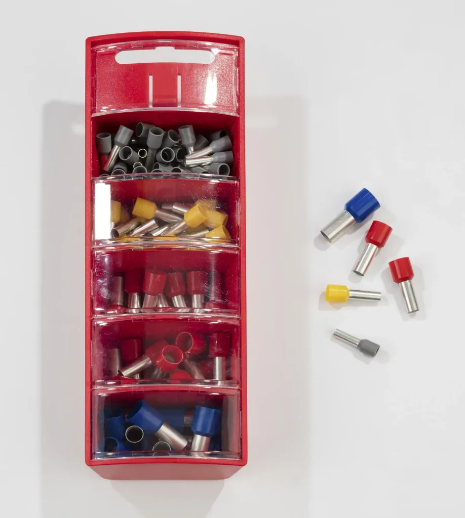 Wire end ferrules assortment in slide box red, 4-16mm², insulated
