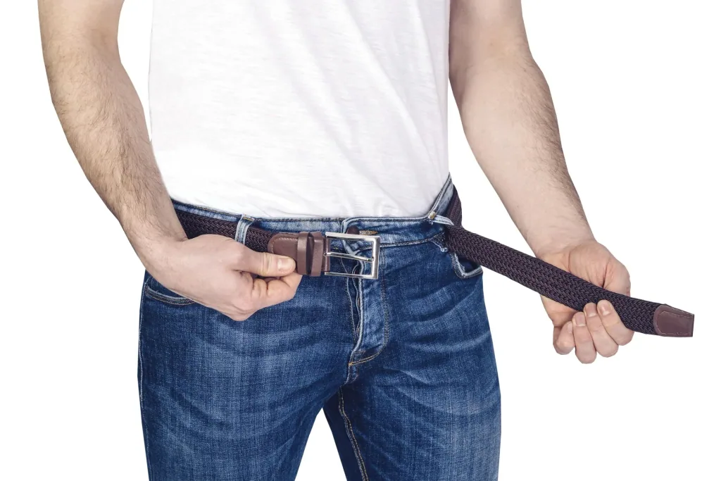 Stretch belt for men, super-elastic 3 cm wide, color brown