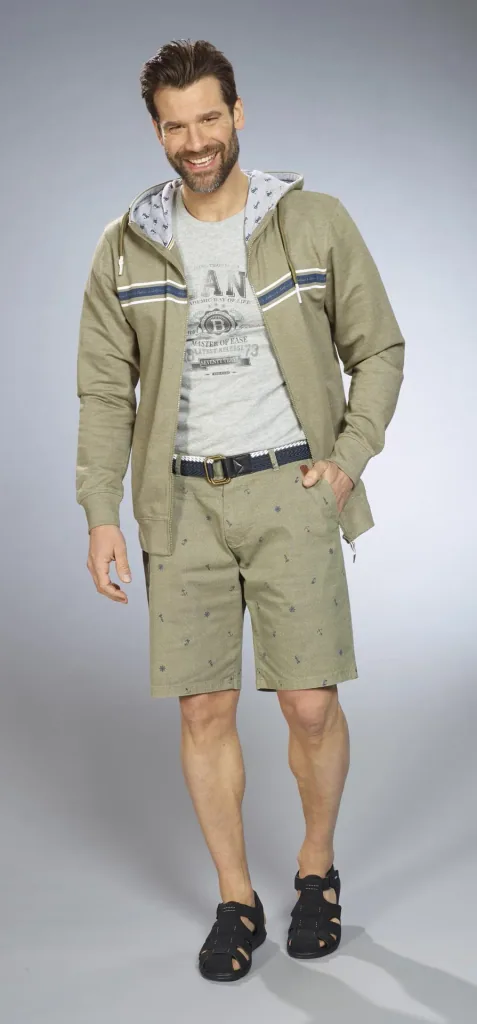Hooded jacket, color khaki, size L