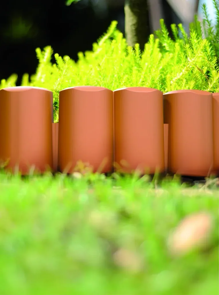 Bed edging PALISADE, terracotta - 8 pieces - 3.02 m