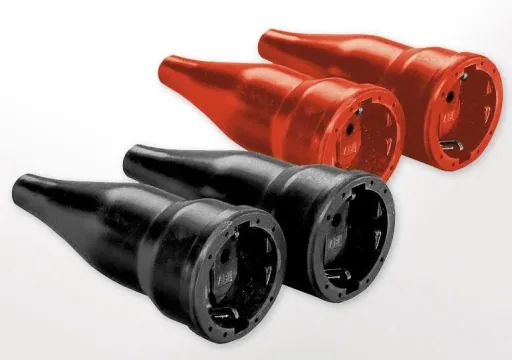 Solid rubber coupling - 2 pieces with protective contact IP 20 - black