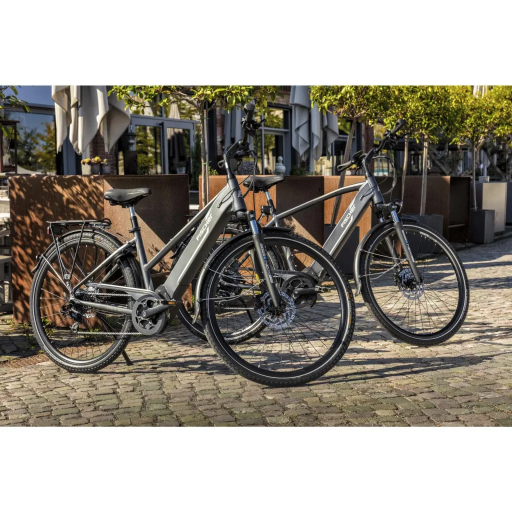 Women's E-Bike Trekking, 28 inches, frame size 49 cm, 10-speed derailleur, slate grey matte, VIATOR 5.0i