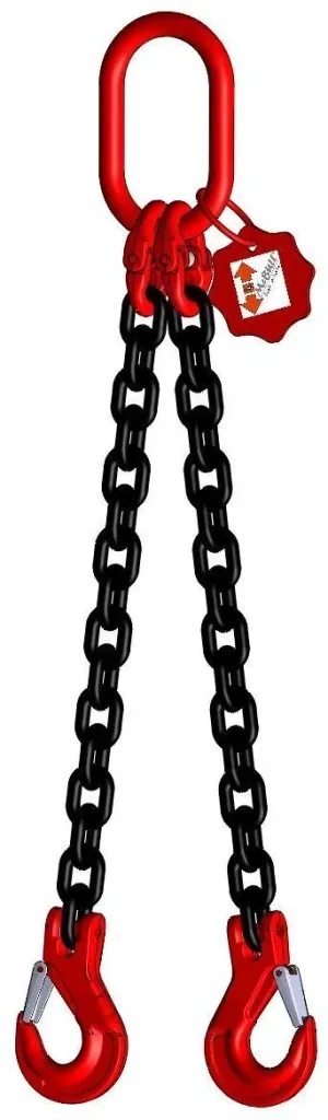 2-strand chain GK8, with clevis hook 8 mm, 4 m long
