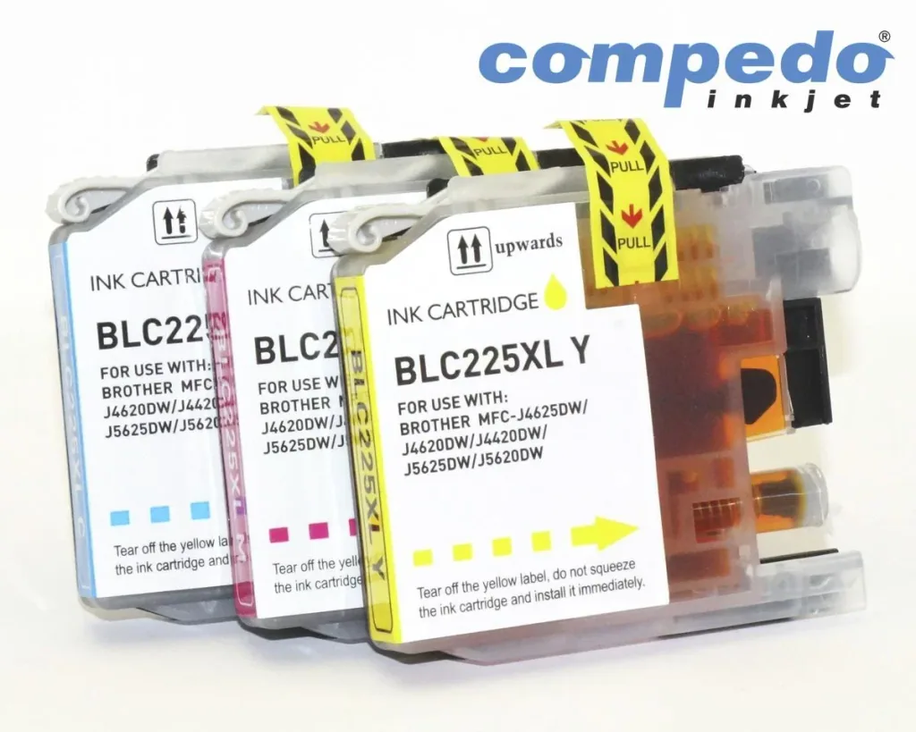 Printer cartridge for Brother LC225 Multipack XL - set of 3 in the colors cyan, magenta and yellow