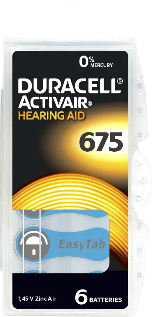 ActivAir Zinc-Air Hearing Aid Batteries Type 675 BLUE - 6 pieces