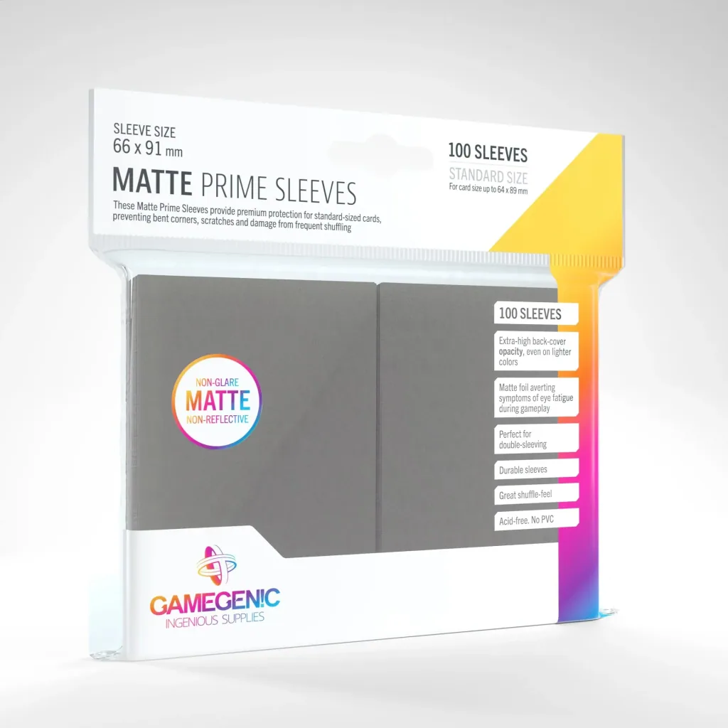 Matte Prime Sleeves Dark Gray - 100 pieces card sleeves 66 x 91 mm