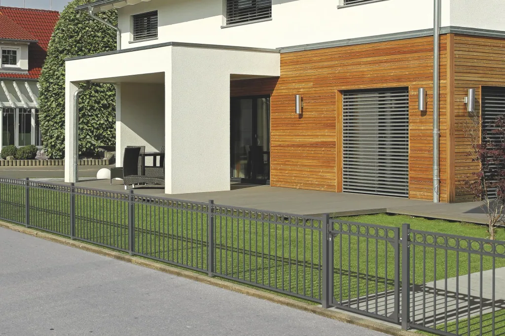 Single gate set Circle, for setting in concrete, anthracite, height 120 cm, width 1 m