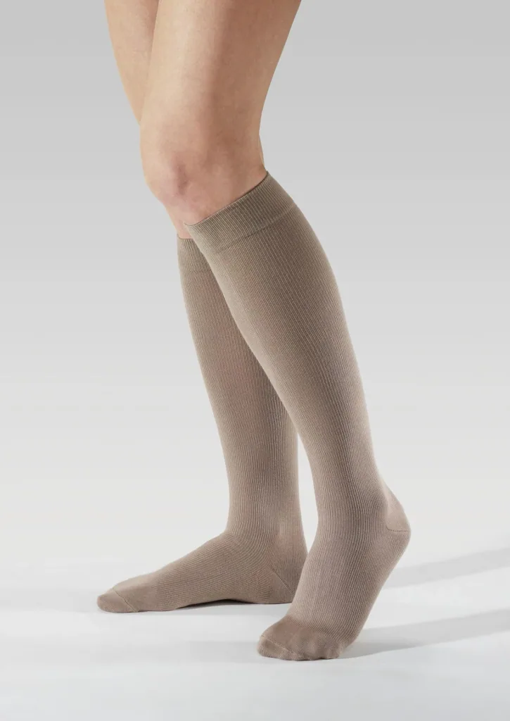 Support stockings, cotton, 2 pairs, size L (41-43), beige