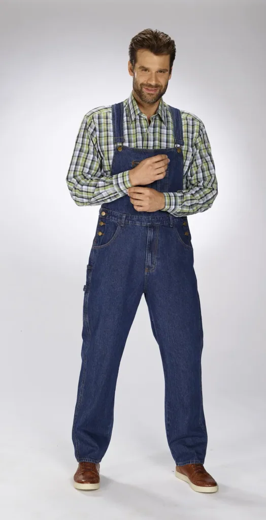 Fabrik Latzjeans, stonewashed, Gr. 25