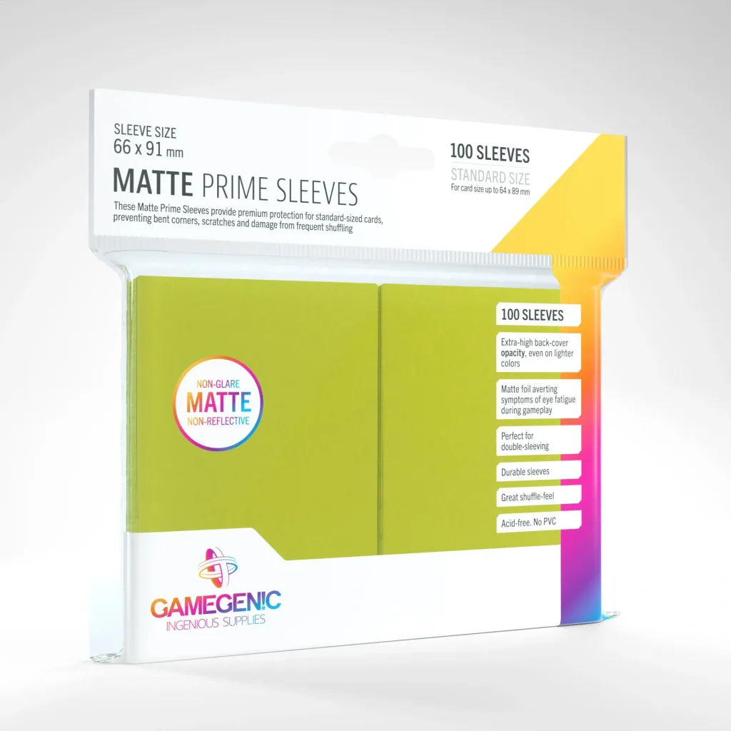 Matte Prime Sleeves Lime - 100 card sleeves 66 x 91 mm