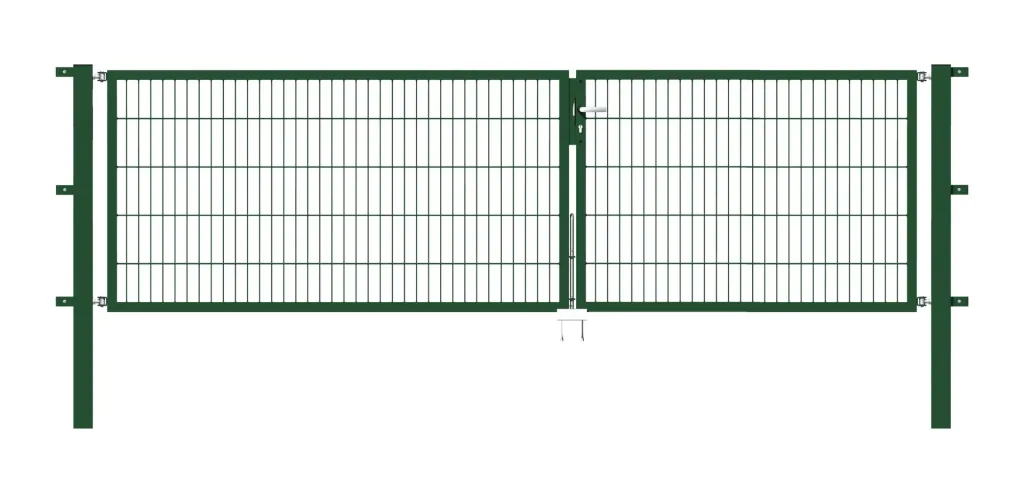 Flexo double gate with accessories, green, width 350 cm, height 100 cm, PF: 80x80 cm