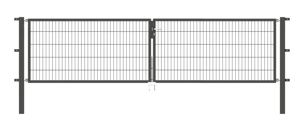 Double gate Flexo with accessories, anthracite, width 400 cm, height 100 cm, PF: 8 x 8 cm