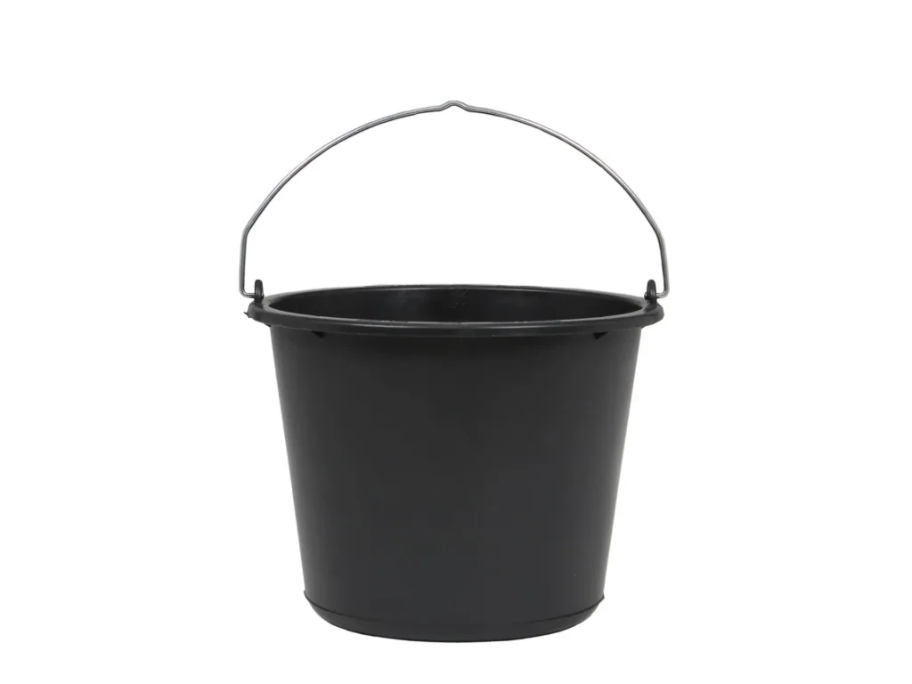 Construction bucket 12 liters, Profi-Line, black, set of 5