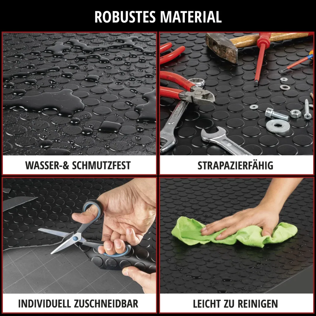 Trunk mat, rubber mat Coin, cuttable by the meter 100x150 cm black