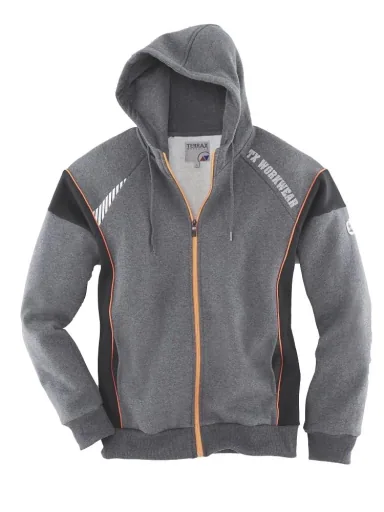 Sweat jacket, color gray/black, size 2XL