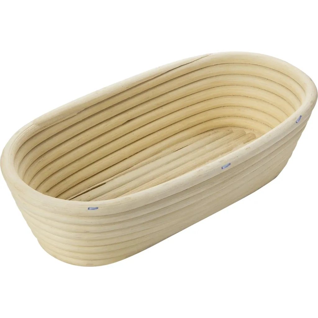 Set of wicker fermentation baskets with cotton cover, oval