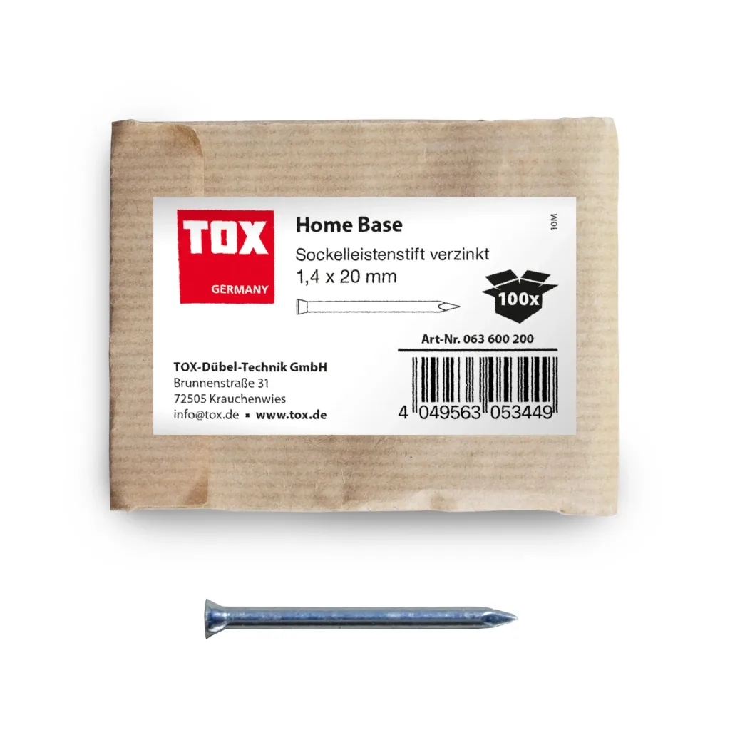 Home Base skirting board pins 1.4 x 20 mm galvanized, 100 pieces