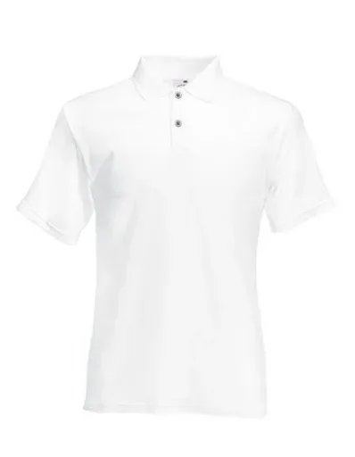 Polo shirt with pique structure, color white, size L