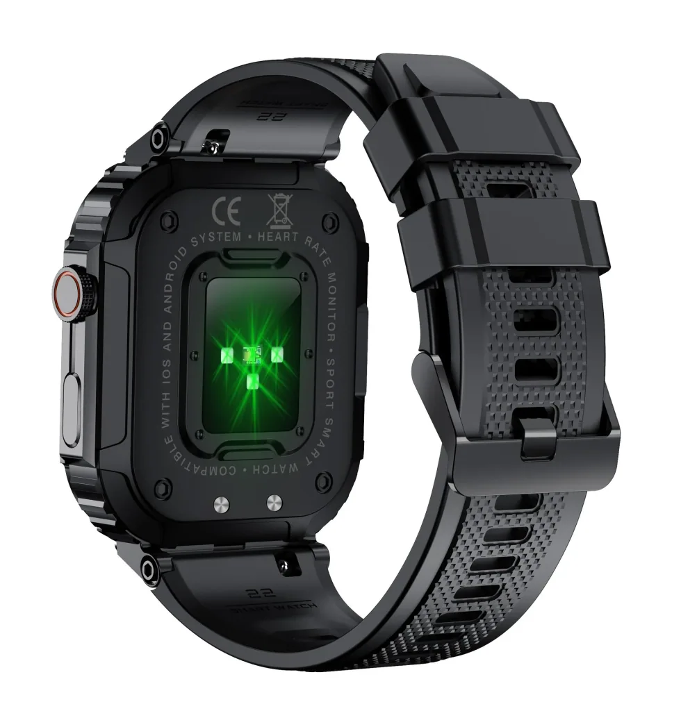Bluetooth Smartwatch with heart rate, blood pressure and blood oxygen measurement, black