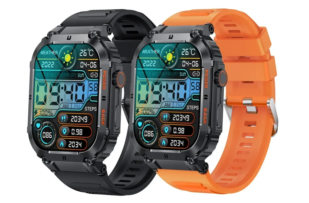 Bluetooth Smartwatch with heart rate, blood pressure and blood oxygen measurement, black