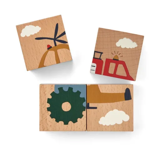 Liewood Puzzle, Drewniane puzzle, Drewniane klocki - Aage, Kolor: Monster / Nature