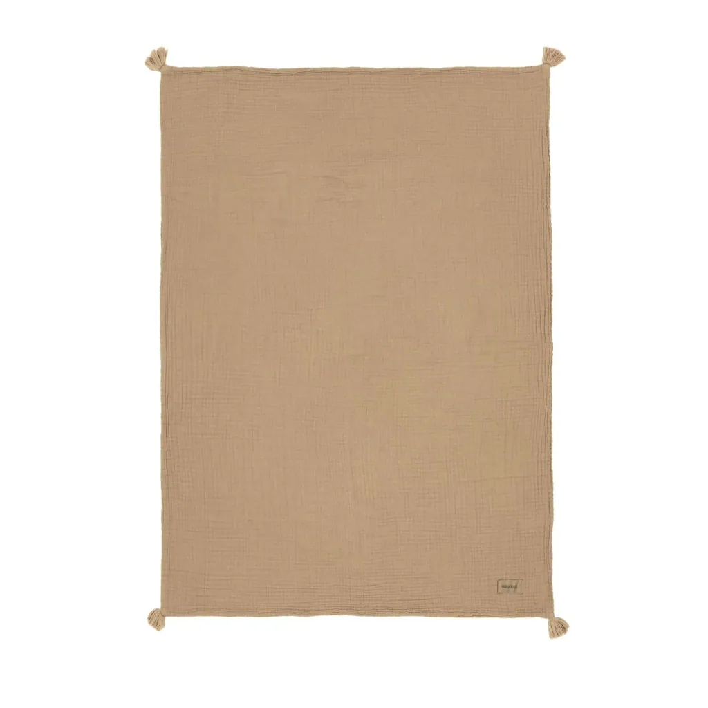 Nobodinoz WABI SABI kocyk dziecięcy, podwójny kocyk muślinowy, 65 x 100 cm, kolor: Sezam